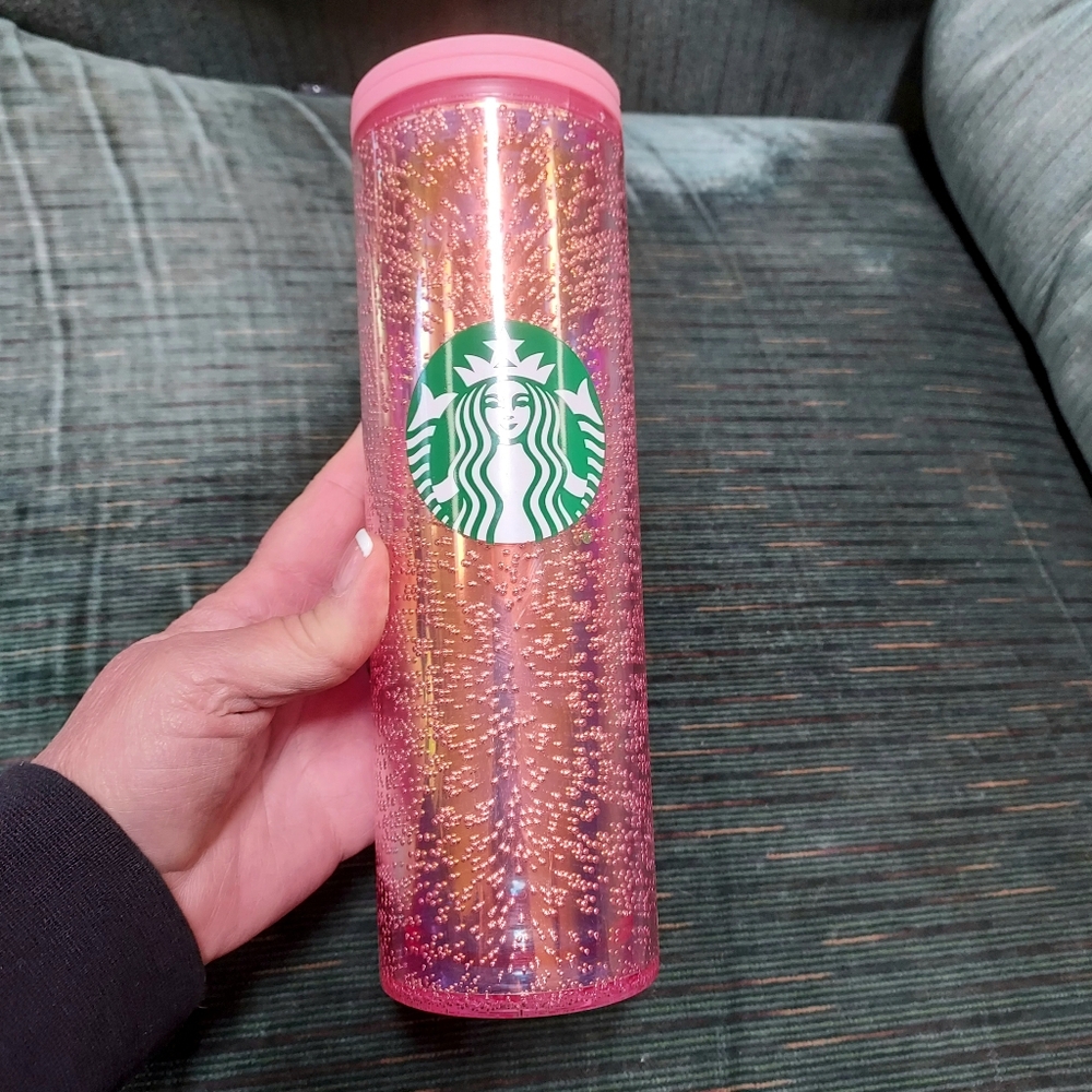 Starbucks Iridescent Pink Champagne Bubble Tumbler 2020 16 Oz Unused